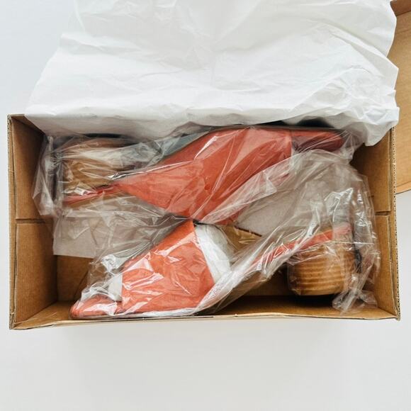 Anthropologie Orange Suede Mules Size 40 US 9 NEW Round Block Heel Fall Open Toe - Picture 4 of 6